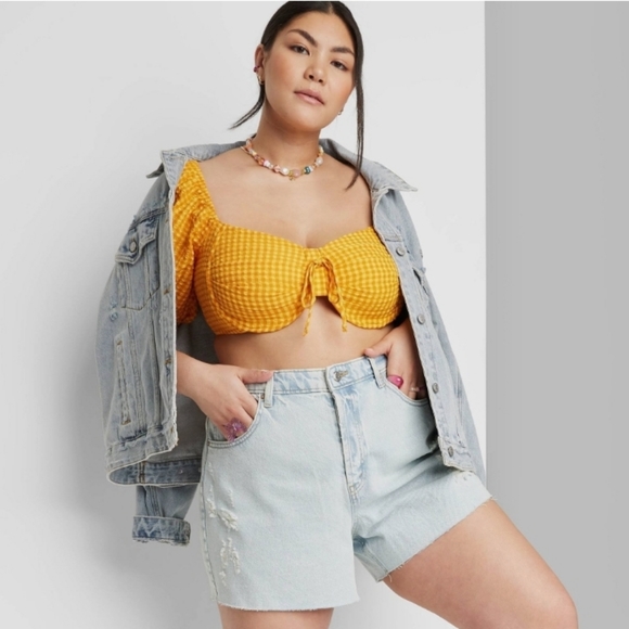 Women's Super-High Rise Cut Off Jean Shorts Wild Fable Light Wash - Picture 2 of 6